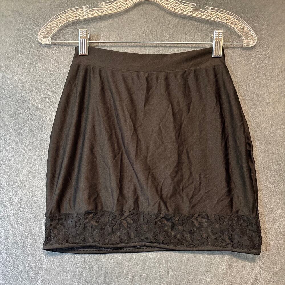 Black Lacey Slip Skirt Mini Sexy Gothy Witchy Grunge Lingerie Whimsical Fairy